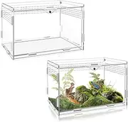 2 Sets Acrylic Clear Reptile Tank Accessories, Mini Spider Enclosure 7.9’’x4.8’’x4.8’’, Jumping Spider Enclosure - Acrylic Terrarium for Tarantulas, Reptiles (20 x 12 x 12cm)