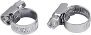 Xavax Set of 2 Hose Clamps with Worm Drive, Clamping Range 8-16 mm, Band Width 9 m