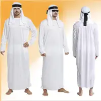 在飛比找ETMall東森購物網優惠-萬圣節服裝cosp化妝舞會中東迪拜阿聯酋沙特王子阿拉伯長袍牧