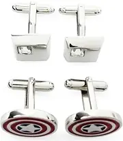 [kilofly] Cufflinks Combo [Set of 2 pairs], with Velvet Gift Box