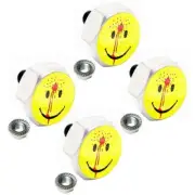 2 Silver Metal Hex License Frame Tag Bolts - GLOSS SHOT SMILE FACE
