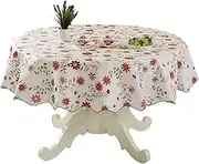 XUNQUCOM 150CM Round Hotel Tablecloth Pure Color Restaurant Tablecloth Polyester Fabric Tablecloth Home Dinner Table Cloth,Washable Table Cover for Bridal Shower Wedding Party (Wind)