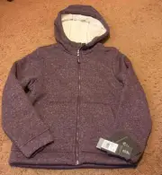 Free Country Girl's Hoodie Jacket Size M (10-12) NEW Plumberry Sherpa Lined