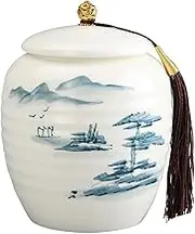 Decorative Hand-painted Ceramic Storage Jar Large Capacity Sealed Storage Tea Canister Upscale Kitchen Storage Empty Canister Tea Warehouse Container