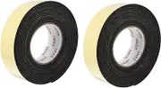DOITOOL Black Foam Tape Adhesive Sponge Tape 2 Rolls Window Sealing Strip Home Application