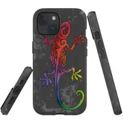 For iPhone 15 Plus Case, Shielding Cover, Colorful Lizard