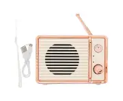 Mini Bt Speaker Wireless Portable Cute Durable Retro Travel Music Player For Outdoorswhite