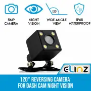 120° Reversing Camera for Dash Cam Night Vision NTSC/PAL IP68 IR LEDs Elinz