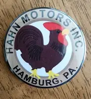 PA Pennsylvania Hamburg Hahn Motors Auto Automotive Button (2")