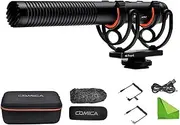 Comica CVM-VM20 Professional Super Cardioid Video Microphone with Shock Mount, Camera Shotgun Microphone Kit for Smartphone/DSLR Camera/Camcorder