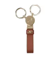 Ferragamo Logo Engraved Key Chain One size Brown