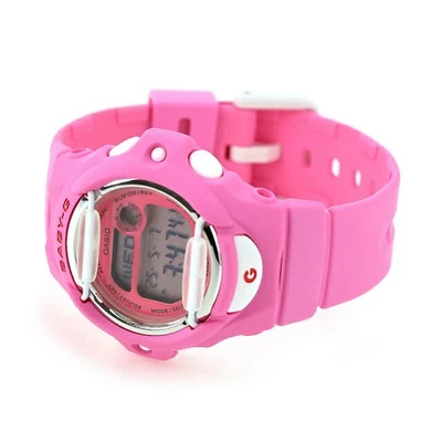 Casio Women's Watch Baby-G World Time Pink and Grey Digi Dial Strap BG-169CH-4
