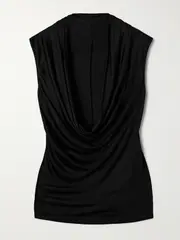 [HELMUT LANG] HELMUT LANG - Draped Satin-jersey Top - Black - medium medium Black