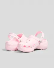 [Crocs] Crocs Women's Classic Platform Pearl Clogs Shoes in Pink Milk Size W6 W6 Pink Milk