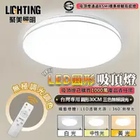 在飛比找ETMall東森購物網優惠-【聚美照明】LED吸頂燈 36w2-3坪 30cm雙銀線圓形