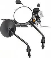 Round Mirror Motorcycle Side Mirror 360° Adjustable Universal Mirror 8mm Chrome Handlebar Side Mirror Motorcycle Scooter Electric Motorbike Electric Bike Ve&spa Primavera sprint 150 GTS 300