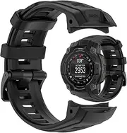 AWADUO Compatible with Garmin Instinct 3 45mm Replacement Band, 22mm Silicone Wrist Strap Bracelet Soft And Durable with Quick Release Smartwatch Accessorie(Black)