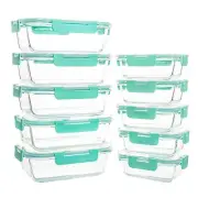 YARYOUNG 10 Pack Glass Storage Containers For Food Airtight Meal Prep Contain...