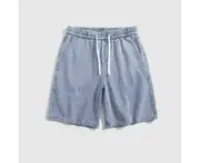 Summer denim shorts trendy thin casual stretch denim shorts straight slightly stretch