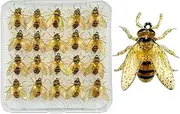 Fly Lures | 20X Bee-Shaped Fly Fishing Lures,Angling Tackle Gear with Storage Case for Freshwater Saltwater Deep Sea Lake River Pond
