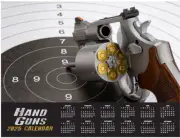 2025 HANDGUNS WALL CALENDAR magnum .357 gun safe target cleaning rod tactical