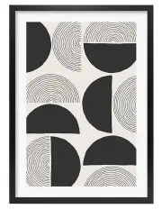 [Profile Australia] Australian Made Circle Lines Cluster Art Print A2 in Black Frame