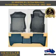 3D / 5D TPE All Weather Floor Mats for Ford Ranger PX PX2 PX3 Dual Cab 2011-2022 (for: Ford)
