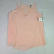 Charlotte Russe Sleeveless Chiffon Top Size S Light Peach