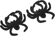 HONMEET 2pcs Open Ring Costume Ring Trick or Realistic Halloween Spider Halloween Party present Ghost Spider Spooky Cake Topper Supplies Black Flocking