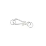 Sterling Silver S Hook & Eye Fish Clasp 18mm with Closed Jump Ring 6mm #99728
