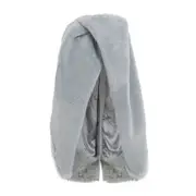 [Rick Owens] Rick Owens-Pale Blue Lamb Shearling Short Masto Cape-Donna 40 IT