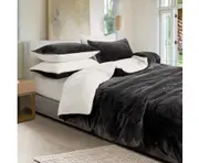 GIOIA CASA 2 in 1 Teddy Sherpa Quilt Cover Set and Blanket - CHARCOAL