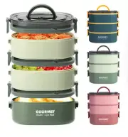 Lunch Box 2000ML 3-Tier Stackable Bento Case Sealed Meal Box