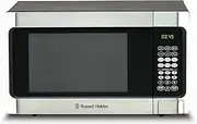Russell Hobbs Microwave Oven Family Size, RHMO300, 1100W Power, 34L Capacity, 10 Power Levels, 6 Auto Cook Menus, LED Digital Display - Stainless Steel Finish, Silver/Black
