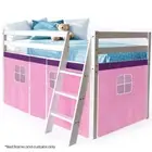 Kingston Slumber Wooden Kids Single Loft Bed Frame - Hiding Space Underneath wit