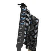 8-Port 20G USB3.2 Type-C PCIE Desktop Expansion Card PCI-E Adapter 20G ULANSON