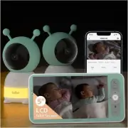 5" Split-Screen Video Baby Monitor with 2 Cameras 2K WiFi Baby Camera Via Scree