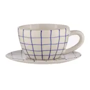 Ladelle Carnival Stoneware 9cm Cup & 15cm Saucer Set Drinking Tea/Coffee Cobalt