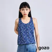 在飛比找蝦皮商城優惠-【gozo】➤滿版小碎石印花背心(深藍/淺紫/淺綠_M)｜女