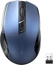 UGREEN Wireless Ergonomic Mouse 4000 DPI 6 Buttons, 2.4G USB Cordless Silent Mice with Nano Receiver, for Laptop, Computer, PC, MacBook, Chromebook - Blue