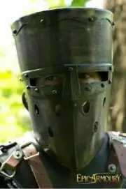 18GA Dark Medieval Larp Crusader Helmet Knight Templar Great Helmet Christmas