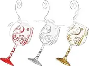 Enesco Designs by Lolita Tasting Miniature Wine Glass Hanging Ornament Set, 4.13 Inch, Multicolor