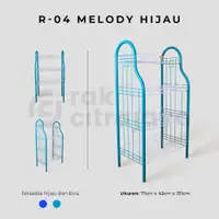 在飛比找蝦皮購物優惠-Hijau R-04 MELODY 藍綠色餐具架 4 層廚房