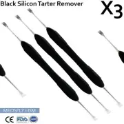 X 3 Black Silicon Tartar Remover Scaler Tooth Scraper Plaque Calculus Remover