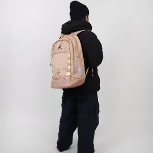 【NIKE 耐吉】後背包 Jordan 棕 黑 大容量 多夾層 喬丹 筆電包 雙肩包 背包(JD2413005AD-001)