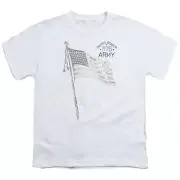 US Army Tristar Kids Youth T Shirt Licensed Veteran USA Military Tee White