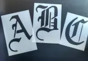 OLD ENGLISH SINGLE LETTERS Lg Sz Stencil Template Wall Signs Airbrush YOU CHOOSE