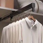 Clothes Rail Retractable Closet Pull Out Rod Wardrobe,Pull Out Closet Rod extendable,adjustable Extendable Clothes Hanger,Wardrobe Hanger with Sliding Rail, Bearing 25kg Learned extensively KeYJ