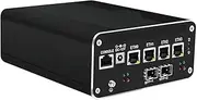 HUNSN Micro Firewall Appliance, Mini PC, VPN, Router PC, Pentium Gold 8505, RJ50f, AES-NI, 4 x 2.5GbE I226-V, 2 x SFP+ Optical 10Gbe 82599ES, Barebone, NO RAM, NO Storage, NO System