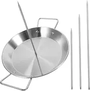Happyyami 1 Set Vertical Skewer Chicken Skewers Vertical Roaster Rack Chicken Roaster Pan Chicken Roasting Rack Grill Stainless Steel Vertical Screw BBQ Skewers BBQ Skewer Rack Silica Gel